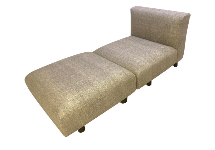 Sectional sofa with changeable cushions middle and ottoman
